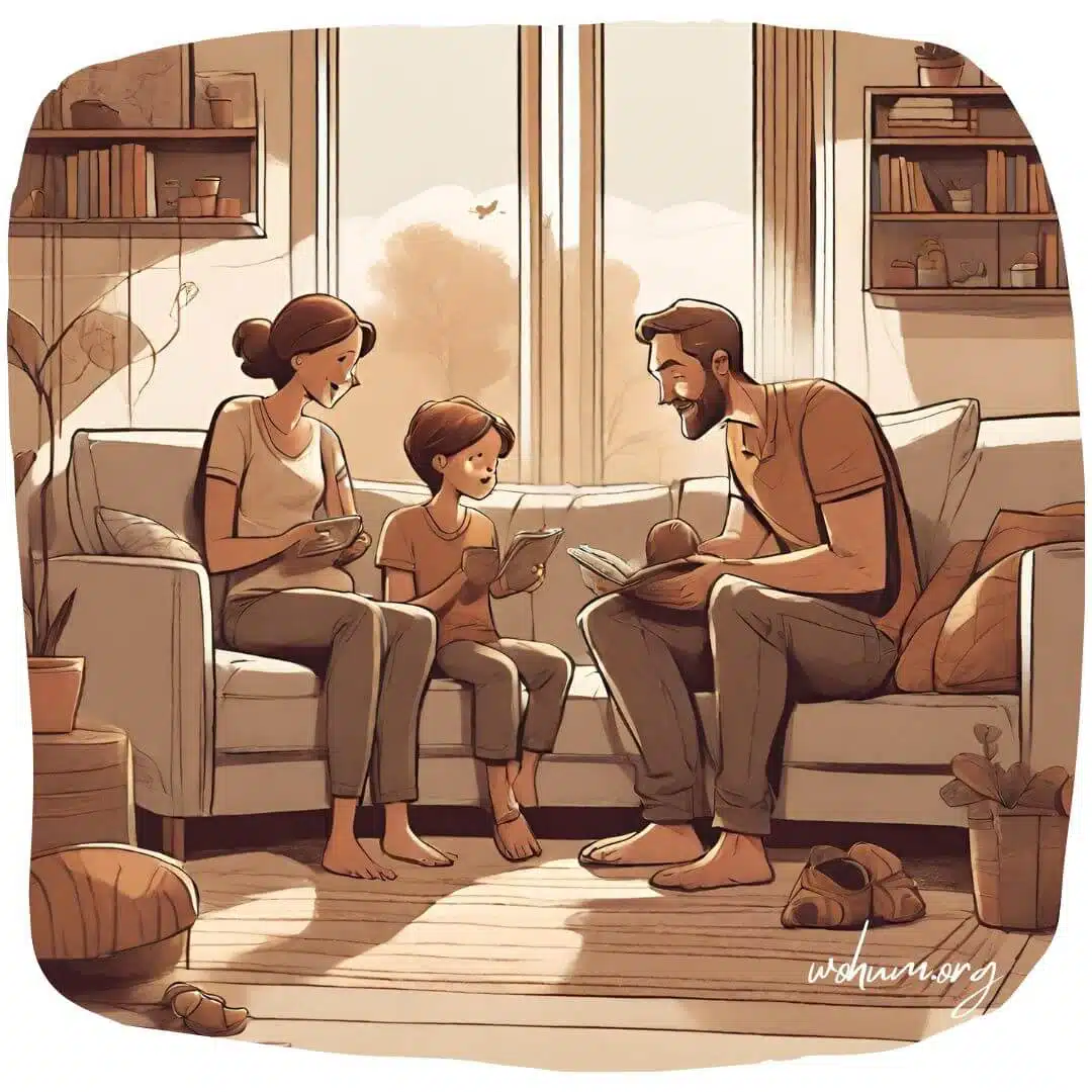 a digital art of Parents spending time with their autistic child
