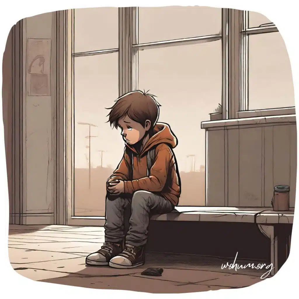 digital art of a child with autism sitting alone